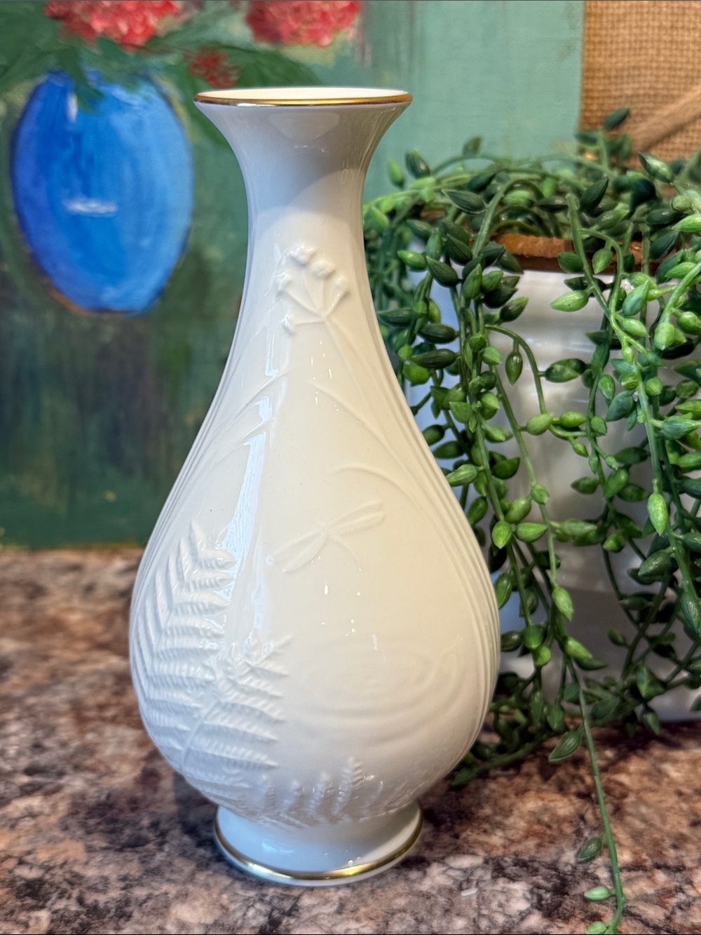 Pfaltzgraff Bone China Bud Vase with Gold Trim - Picture 4 of 7